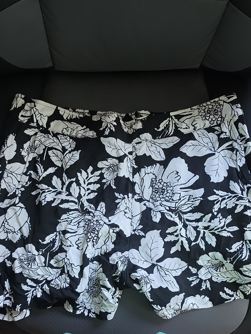 Old Navy Black and White Floral Mini Shorts